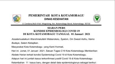 Siaran Pers Satgas Covid-19 Kota Kotamobagu