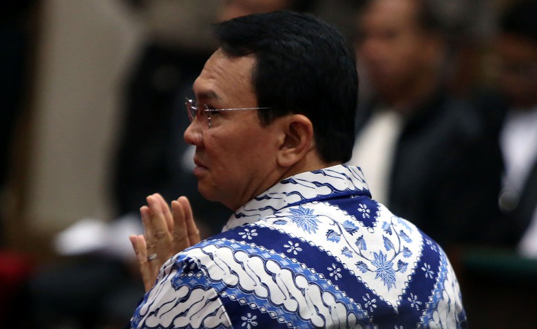 Ahok di sidang vonis kasus penodaan agama
