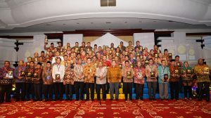 Tampak para kepala daerah yang menerima Anugerah Dana Rakca