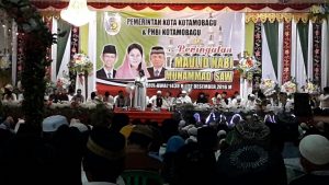 Suasana peringatan Maulid Nabi Muhammad SAW yang dilaksanakan pemerintah kota Kotamoabagu