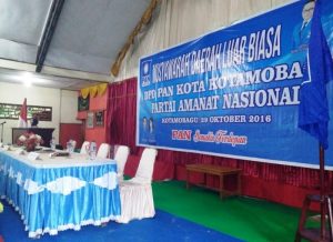 Suasana jelang pelaksanaan Musdalub DPD PAN Kota Kotamobagu yang di gelar di Hotel Lembah Bening, Sabtu (29/10).