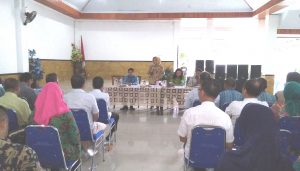 Wali Kota Kotamobagu, Ir Tatong Bara, saat memberikan sambutan pada kegiatan entry meeteng dengan BPK.