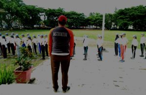 Suasana latihan Paskibraka Kotamobagu, Senin (10/7).