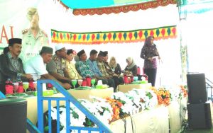 Wali Kota Kotamobagu, Ir. Tatong Bara, saat memberikan sambutan pada acara Halal Bi Halal Pemerintah Kotamobagu, Kamis (20/7)