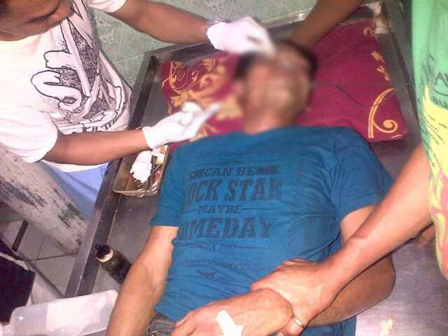 Pengendara Motor naas saat mendapat perawatan di Rumah Sakit Datoe Binangkang