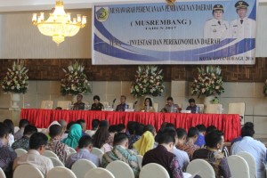 Suasana pelaksanaan Musrembangda Tahun 2017 yang dilaksanakan di Hotel Sutan Raja Kotamobagu, Kamis (7/4) pagi tadi.