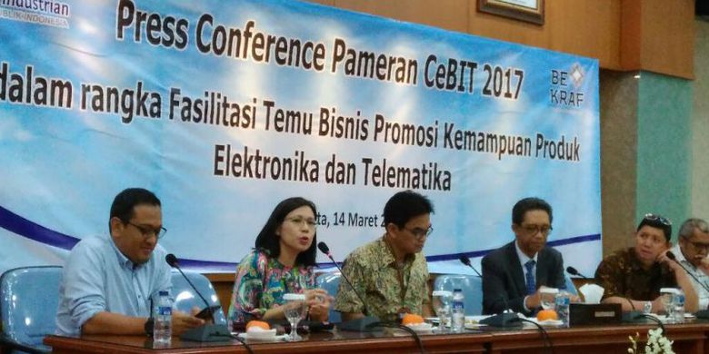Konferensi pers Kemenperin dan Bekraf terkait keikutsertaan Indonesia dalam pameran komputer internasional