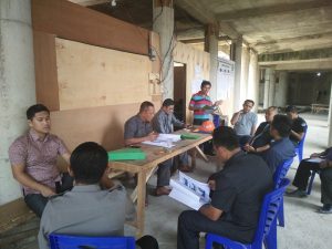 Anggota komisi I mendengarkan-penjelasan dari PT.LBI soal progres pengerjaan proyek MRBM