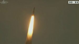 Roket Ariane 5 membawa satelit BRIsat sukses diluncurkan pukul 18.39 Sabtu waktu Guyana atau pukul 04.39 WIB, Minggu, 19 Juni 2016.