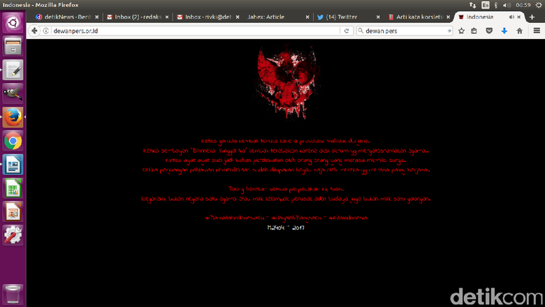 Situs dewan pers dihack
