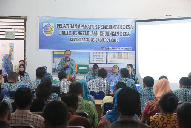 Suasana pelatihan aparat desa yang dilaksankan Pemerintah Kotamobagu