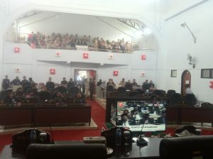 Suasana sidang paripurna istimewa mendengarkan pidato Presiden RI