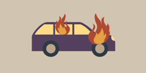 ilustrasi mobil terbakar