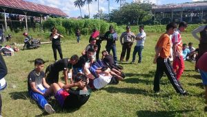 Tampak para siswa yang sedang ,mengikuti seleksi Paskibraka 2017.
